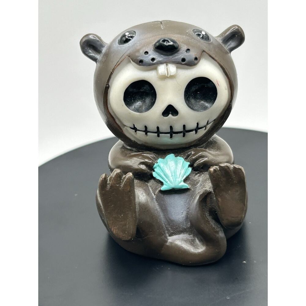 EUC Furrybones Figurine “Otto” Skeleton in Sea Otter Costume Collectible - Goth